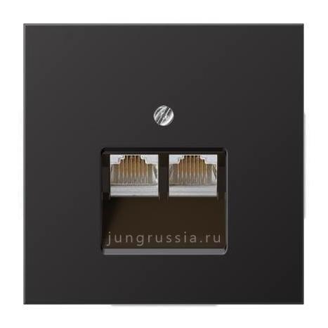 Компьютерная розетка 2-ая JUNG LS design, Темный Алюминий