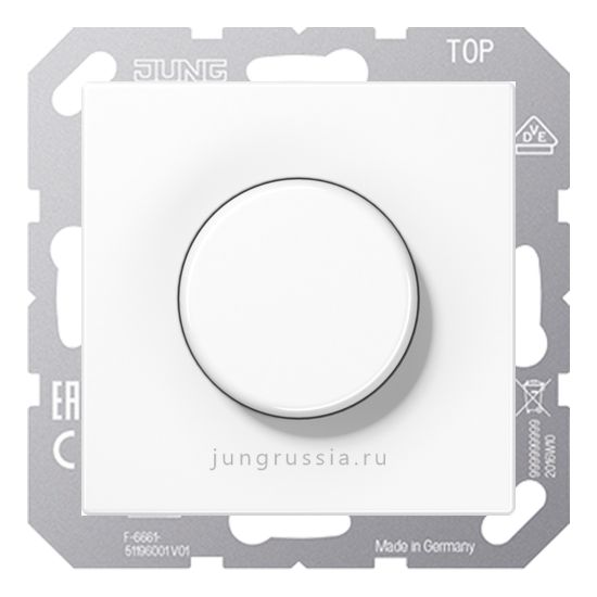 Поворотный Светорегулятор светодиодный(LED) JUNG LS design, Белый