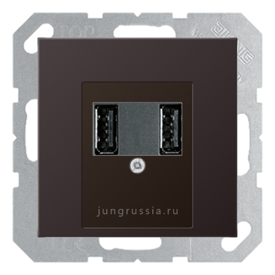 USB розетка для зарядки мобильных устройств JUNG LS design, Темный Алюминий