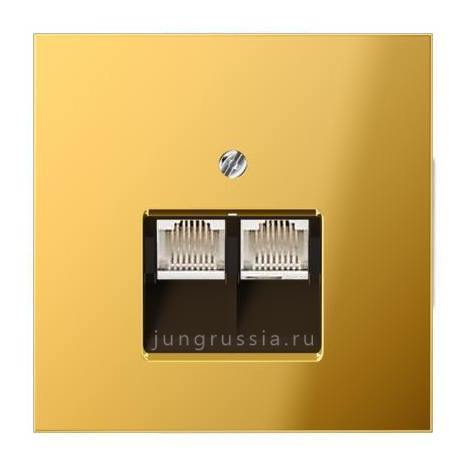 Телефонная розетка 2-ая JUNG LS design, Имитация золота