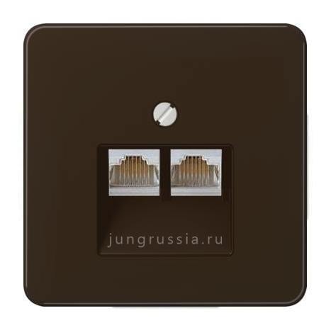 Компьютерная розетка 2-ая JUNG CD 500, Коричневый