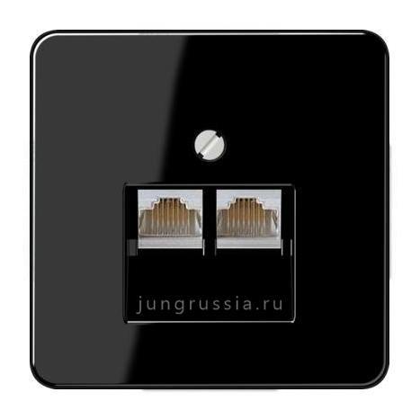 Компьютерная розетка 2-ая JUNG CD 500, Черный