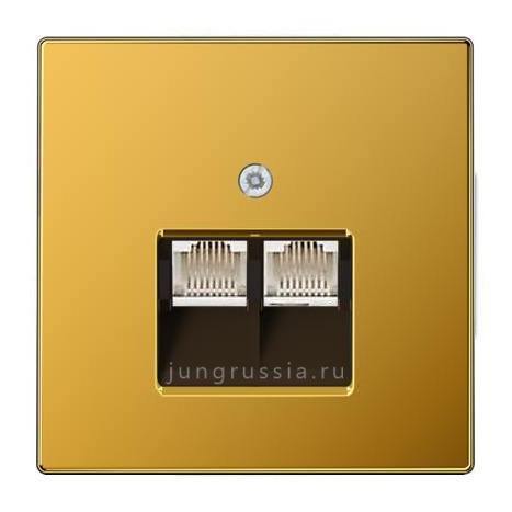 Телефонная розетка 2-ая JUNG LS design, золото