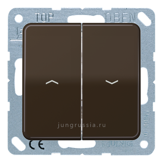 Выключатель жалюзи JUNG CD 500, кнопочный, Коричневый