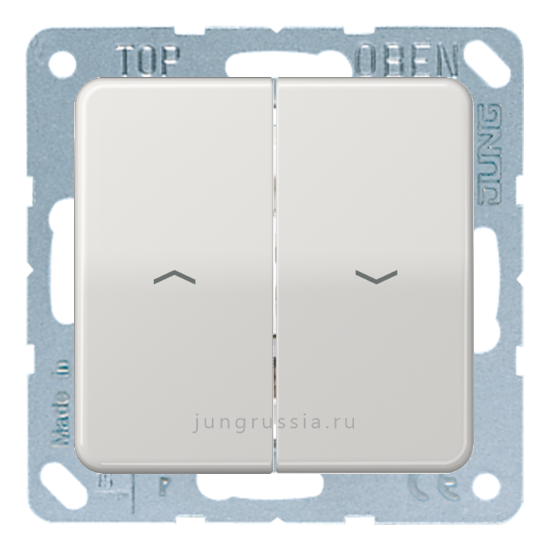 Выключатель жалюзи JUNG CD 500, клавишный, Светло-серый