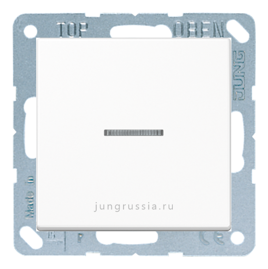 Перекрестный выключатель 1-клавишный JUNG AS 500, с подсветкой, Белый