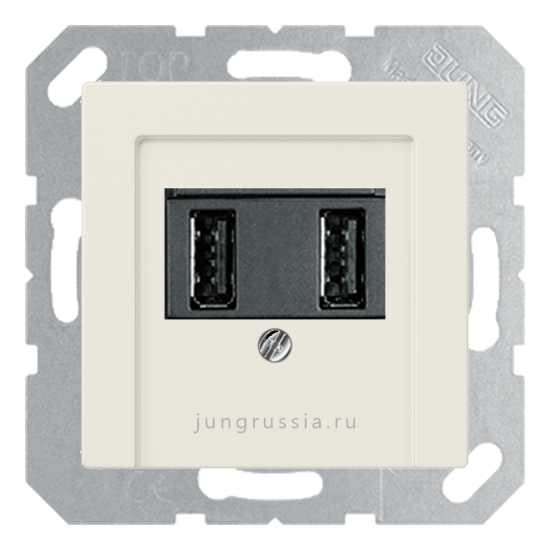 USB розетка для зарядки мобильных устройств JUNG Ecoprofi deco, Слоновая кость