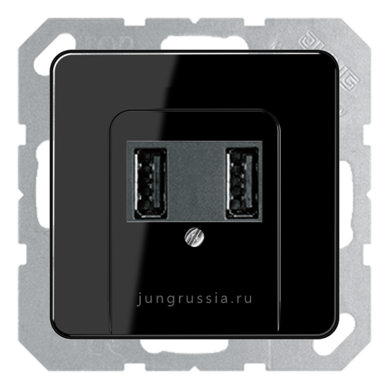 USB розетка для зарядки мобильных устройств JUNG CD 500, Черный