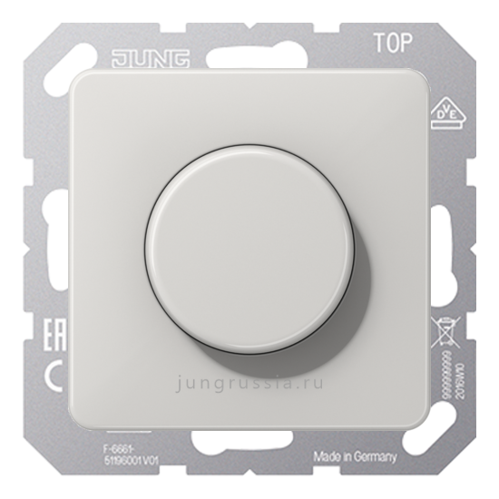 Поворотный Светорегулятор светодиодный(LED) JUNG CD 500,  Светло-серый