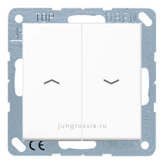 Выключатель жалюзи JUNG AS 500, кнопочный, Белый