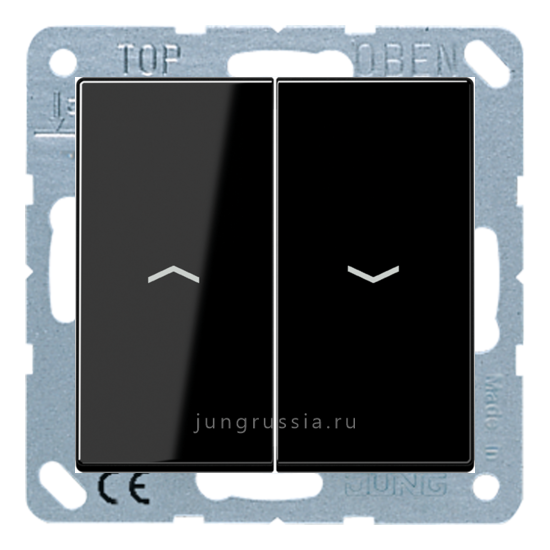 Выключатель жалюзи JUNG AS 500, кнопочный, Черный