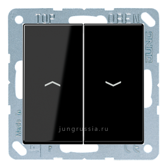 Выключатель жалюзи JUNG AS 500, клавишный, Черный