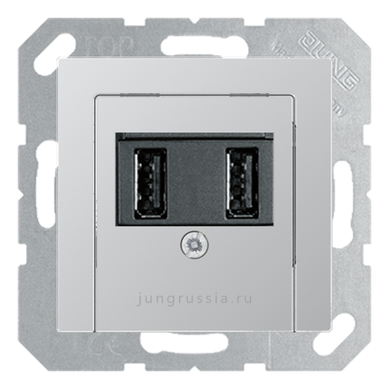 USB розетка для зарядки мобильных устройств JUNG Ecoprofi deco, Алюминий