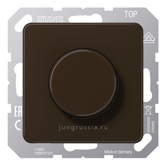 Поворотный Светорегулятор светодиодный(LED) JUNG CD 500, Коричневый