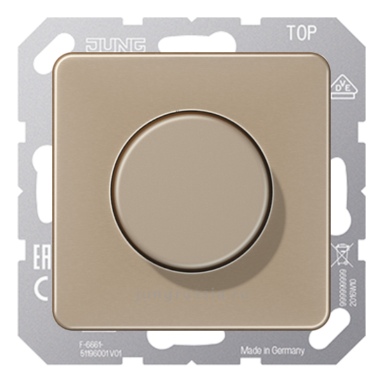 Поворотный Светорегулятор светодиодный(LED) JUNG CD 500,  Золотая Бронза