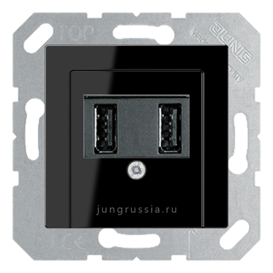 USB розетка для зарядки мобильных устройств JUNG AS 500, Черный