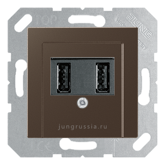 USB розетка для зарядки мобильных устройств JUNG AS 500, Мокко