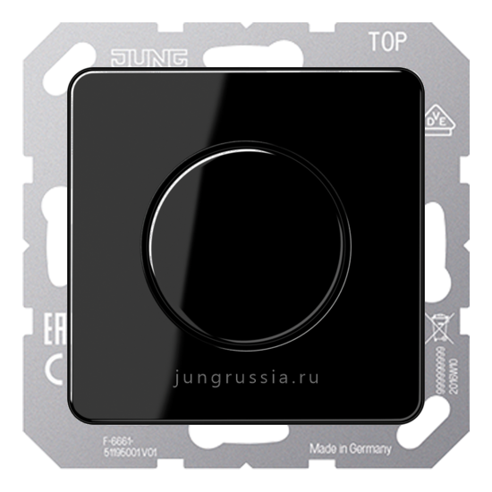 Поворотный Светорегулятор светодиодный(LED) JUNG CD 500, проходной,  черный