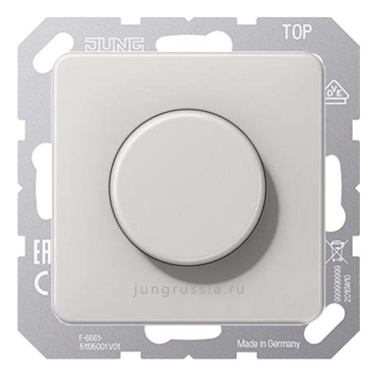 Поворотный Светорегулятор светодиодный(LED) JUNG CD 500, проходной, Платина