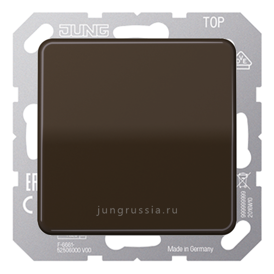 Светорегулятор светодиодный(LED) JUNG CD 500, клавишный, проходной, Коричневый