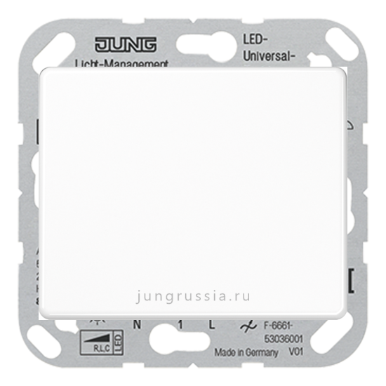 Светорегулятор светодиодный(LED) JUNG SL 500, клавишный, 7-100 Вт, Белый