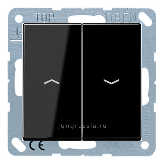 Выключатель жалюзи JUNG A 500, кнопочный, Черный