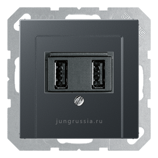 USB розетка для зарядки мобильных устройств JUNG A 500, Антрацит