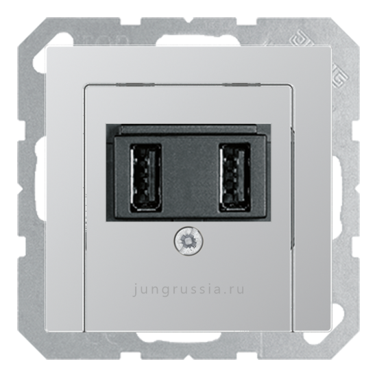 USB розетка для зарядки мобильных устройств JUNG A 500, Алюминий