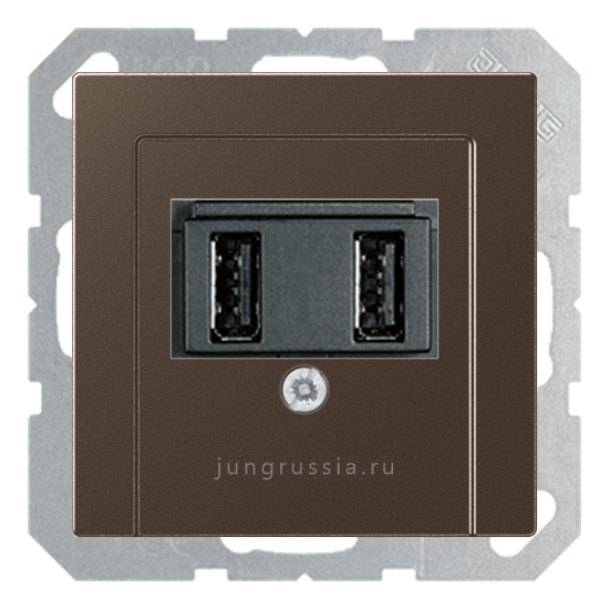USB розетка для зарядки мобильных устройств JUNG A 500, Мокко