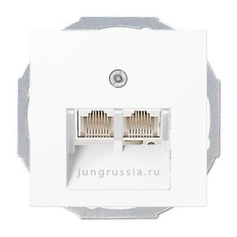 Телефонная розетка 2-ая JUNG A Plus, Белый