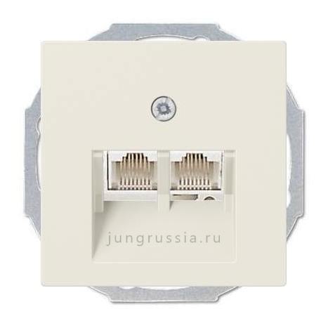 Телефонная розетка 2-ая JUNG A Plus, Слоновая кость