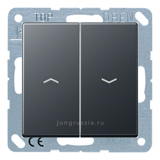 Выключатель жалюзи JUNG A 550, кнопочный, Антрацит