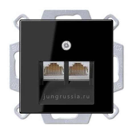 Компьютерная розетка 2-ая JUNG A Plus, Черный