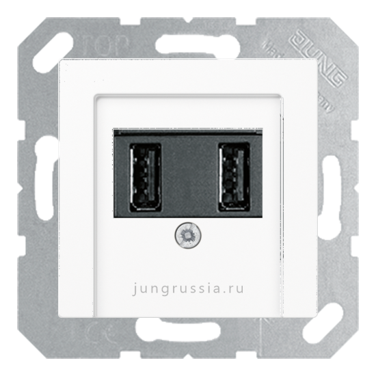 USB розетка для зарядки мобильных устройств JUNG A Flow, Белый