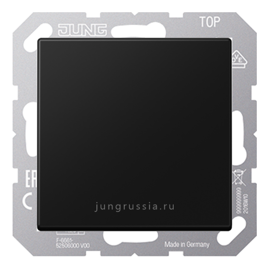 Светорегулятор светодиодный(LED) JUNG A Flow, клавишный, проходной,  матовый черный