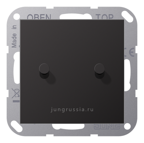 LS1912 - Кнопка 2-клавишная JUNG LS1912, Темный Алюминий - Конус