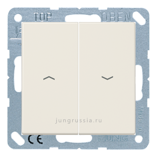 Выключатель жалюзи JUNG LS 990, кнопочный, Белый
