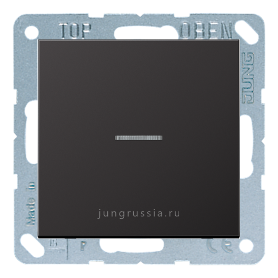 Переключатель 1-клавишный JUNG LS 990, с подсветкой, Темный Алюминий