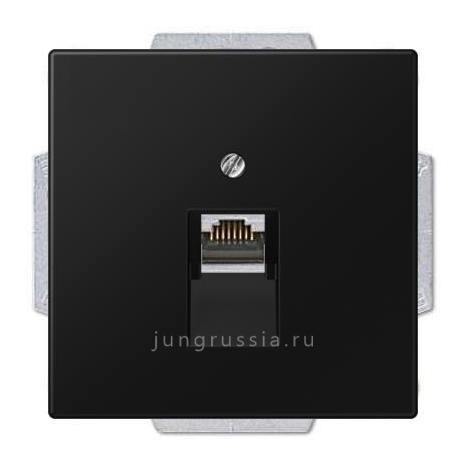 Компьютерная розетка 1-ая JUNG LS 990, матовый черный