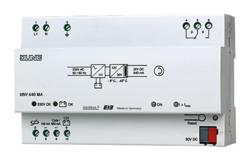 JUNG KNX Бесперебойный блок питания 640 мА со встроенным дросселем