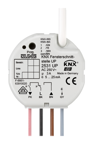JUNG KNX Актор жалюзи/отопления с дополнительными входами скрытый монтаж 2531UP