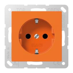Розетка JUNG AS 500, скрытый монтаж, с заземлением, оранжевый